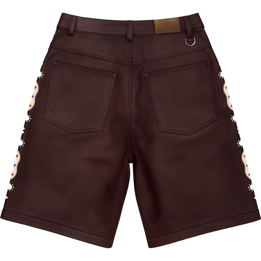 VALE LEATHER BURGUNDY SHORT